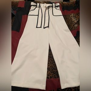 Cream with black trim New York & Company suit pants